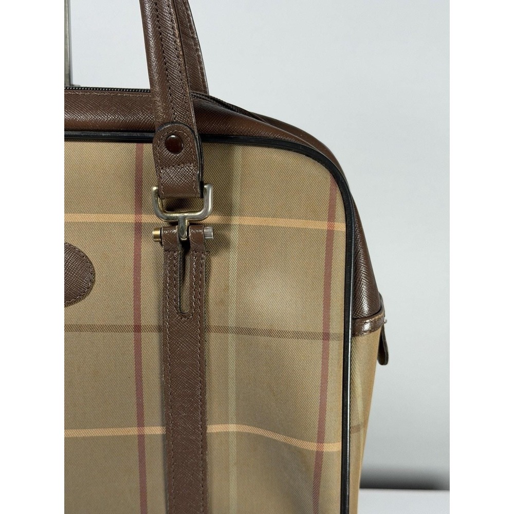 0010. Burberrys Nova Check Hand Bag Canvas Brown Gold Auth mr1966 - Picture 3 of 8